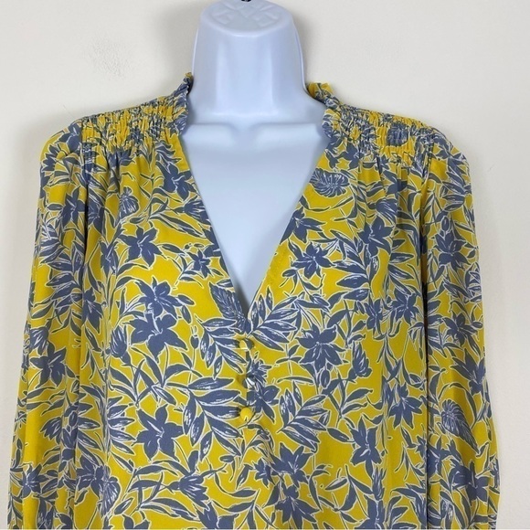 NEW NWT ECLAIR Floral Leaf Print Lightweight Blouse Top Medium Casual Career - Picture 2 of 7